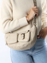 Cross Body Tas Cargo Leder Basilic pepper Beige cargo BCAR04-vue-porte