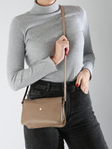 Cross Body Tas Luna Leder Hexagona Bruin luna 6820086-vue-porte