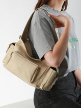 Schoudertas Cargo Leder Basilic pepper Beige cargo BCAR05-vue-porte
