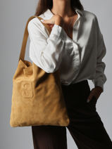 Schoudertas Folk Lady Leder Gerard darel Beige folk lady DCS72407-vue-porte