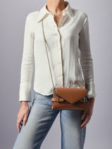 Cross Body Tas Emily Leder Le tanneur Bruin emily TEMI1056-vue-porte