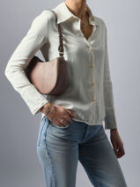 Cross Body Tas Juliette Leder Le tanneur Roze juliette TJET1050-vue-porte