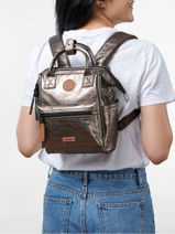 Rugzak 1 Compartiment Cabaia Bruin adventurer XS-vue-porte