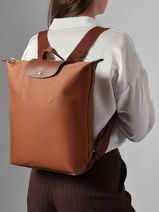 Longchamp Le pliage original Rugzak Bruin-vue-porte
