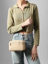Cross Body Tas Velvet Leder Milano Beige velvet VE25115-vue-porte