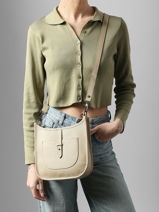 Cross Body Tas Caviar Leder Milano Beige caviar CA25067-vue-porte