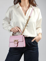 Handtas Love Bag Icon Leder Pinko Roze love bag icon A0F1-vue-porte
