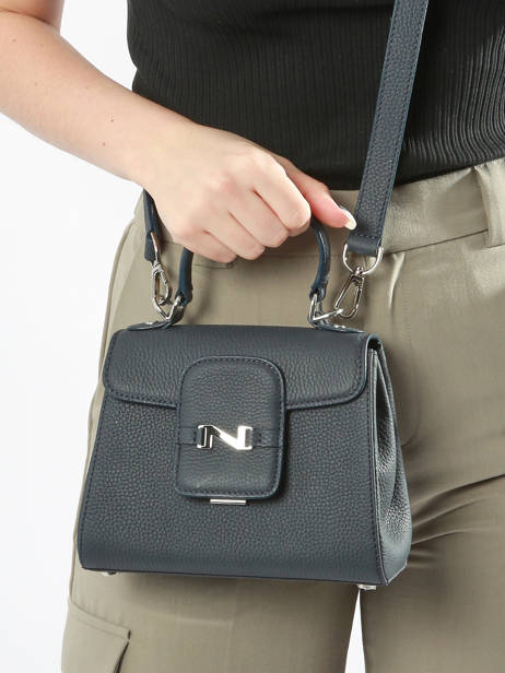 Cross Body Tas Mini Duras Leder Nathan baume Blauw ines 4 ander zicht 1