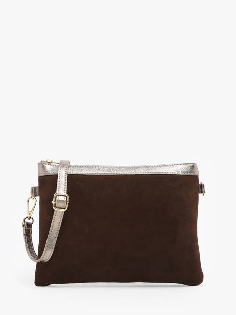 Cross Body Tas Velvet Leder Milano Bruin velvet VE24065