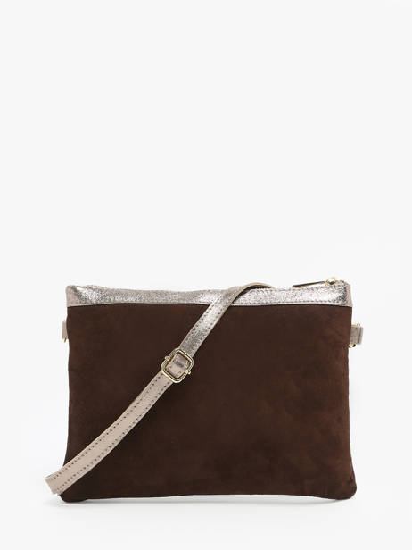 Cross Body Tas Velvet Leder Milano Bruin velvet VE24065 ander zicht 4