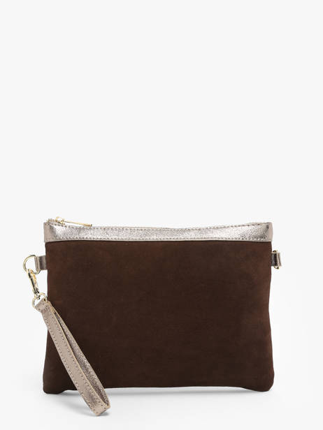 Cross Body Tas Velvet Leder Milano Bruin velvet VE24065 ander zicht 5