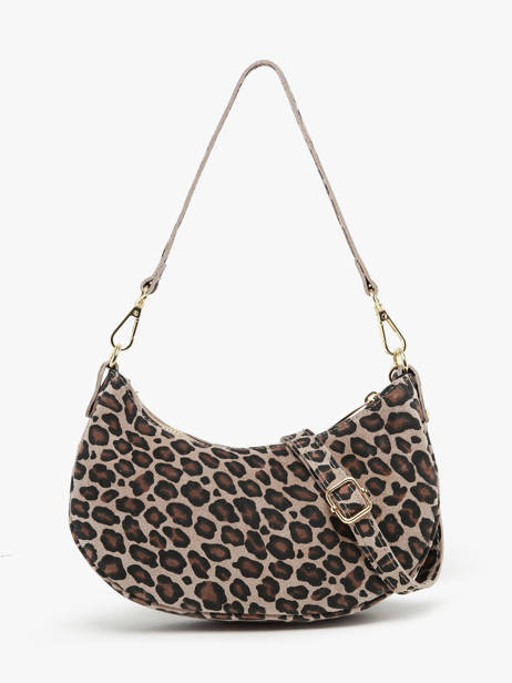 Schoudertas Velvet Leopardo Leder Milano Veelkleurig velvet leopardo VL24061 ander zicht 4