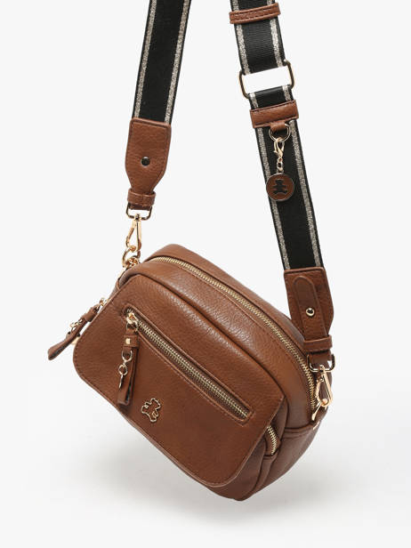 Cross Body Tas Zip Lulu castagnette Bruin zip VICTOIRE ander zicht 2