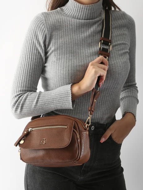 Cross Body Tas Zip Lulu castagnette Bruin zip VICTOIRE ander zicht 1