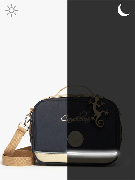 Lunchtas 1 Compartiment Cameleon Blauw vintage fantasy BL24 ander zicht 6