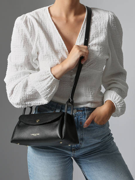 Cross Body Tas Accordeon Double Leder Lancaster Zwart accordeon double 88 ander zicht 1