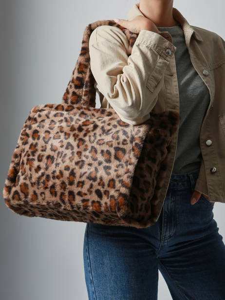 Schoudertas A4 Formaat Fur David jones Bruin fur CM7878 ander zicht 1