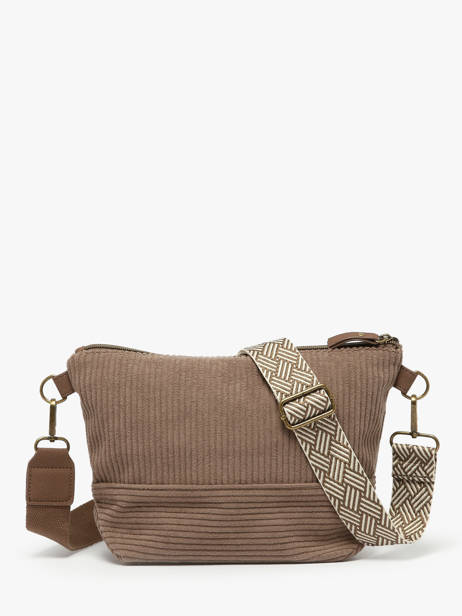Cross Body Tas Velours Le voyage en panier Bruin velours AHP239 ander zicht 4