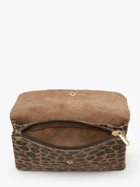 Cross Body Tas Velvet Leopardo Milano Bruin velvet leopardo VL23067 ander zicht 3
