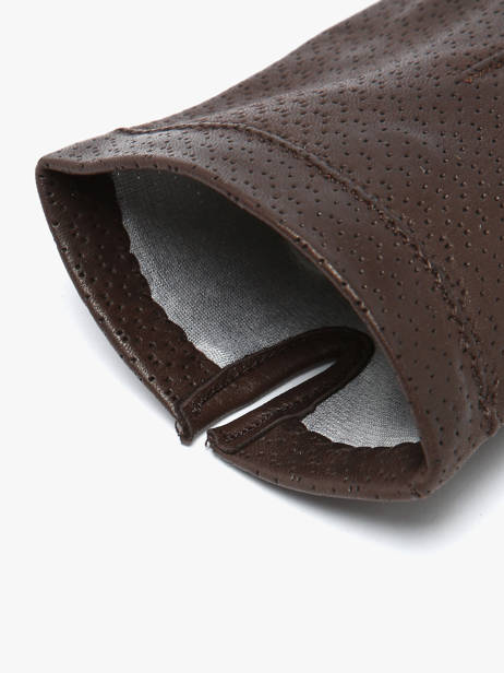 Dameshandschoenen Leder Met Zijden Voering Omega Bruin women gloves 75D ander zicht 1