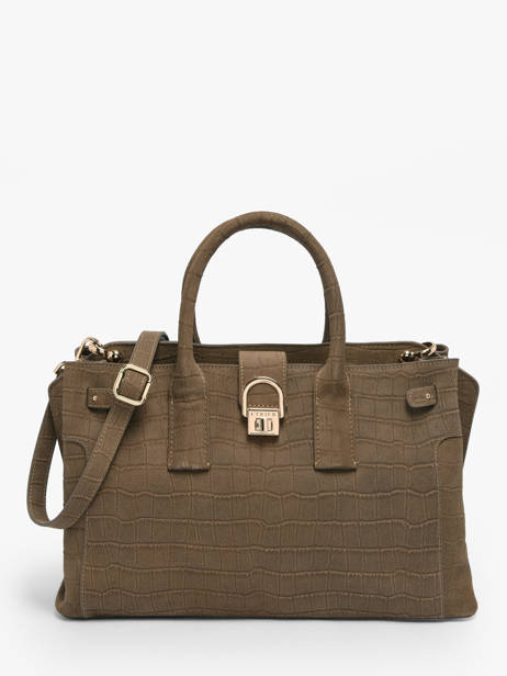 Handtas M Equestre Croco Leder Etrier Beige equestre croco EEQC142M