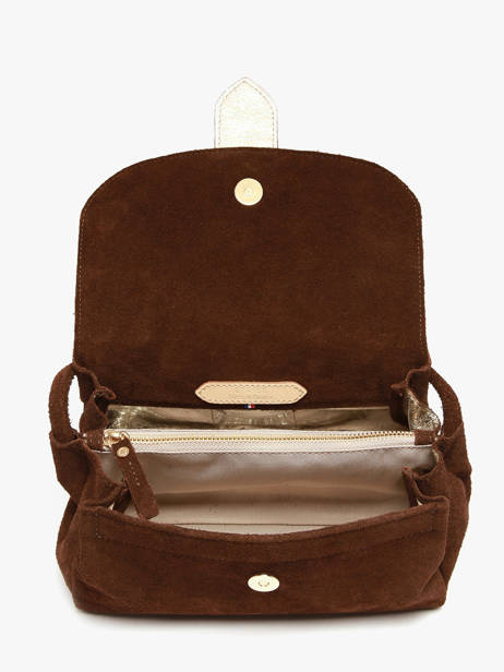 Cross Body Tas M Agnes Rundsleer Met Suède Finish Etrier Bruin agnes EAGV205M ander zicht 6