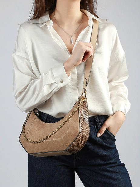 Cross Body Tas Croisette Lancel Beige croisette A13989 ander zicht 1