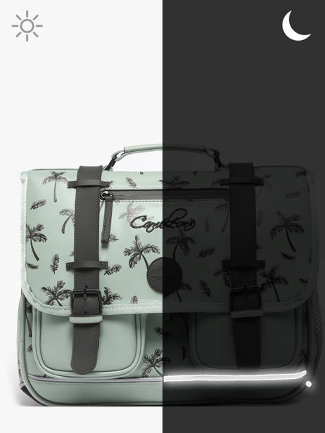 Boekentas 2 Compartimenten Cameleon Groen vintage north PBVWCA38 ander zicht 7