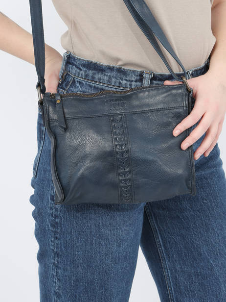 Cross Body Tas Cow Leder Basilic pepper Blauw cow BCOW58 ander zicht 1